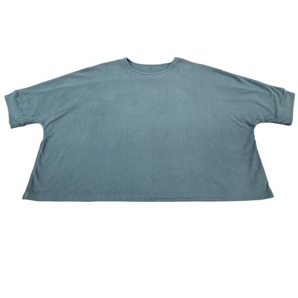 SHEIN Women's Dark Green Oversized Batwing Sleeve Soft Fleece Tee Size Medium - Picture 3 of 7